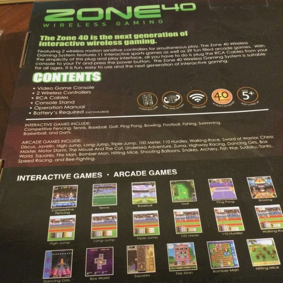 Video game zone 40 Game built in 40 games 11 interactive and 29 arcade games - Picture 3 of 17